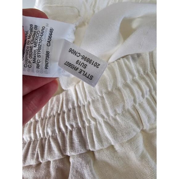 J Crew Womens Sz 14 Linen Blend Jogger Pants White Pull On - Picture 6 of 6
